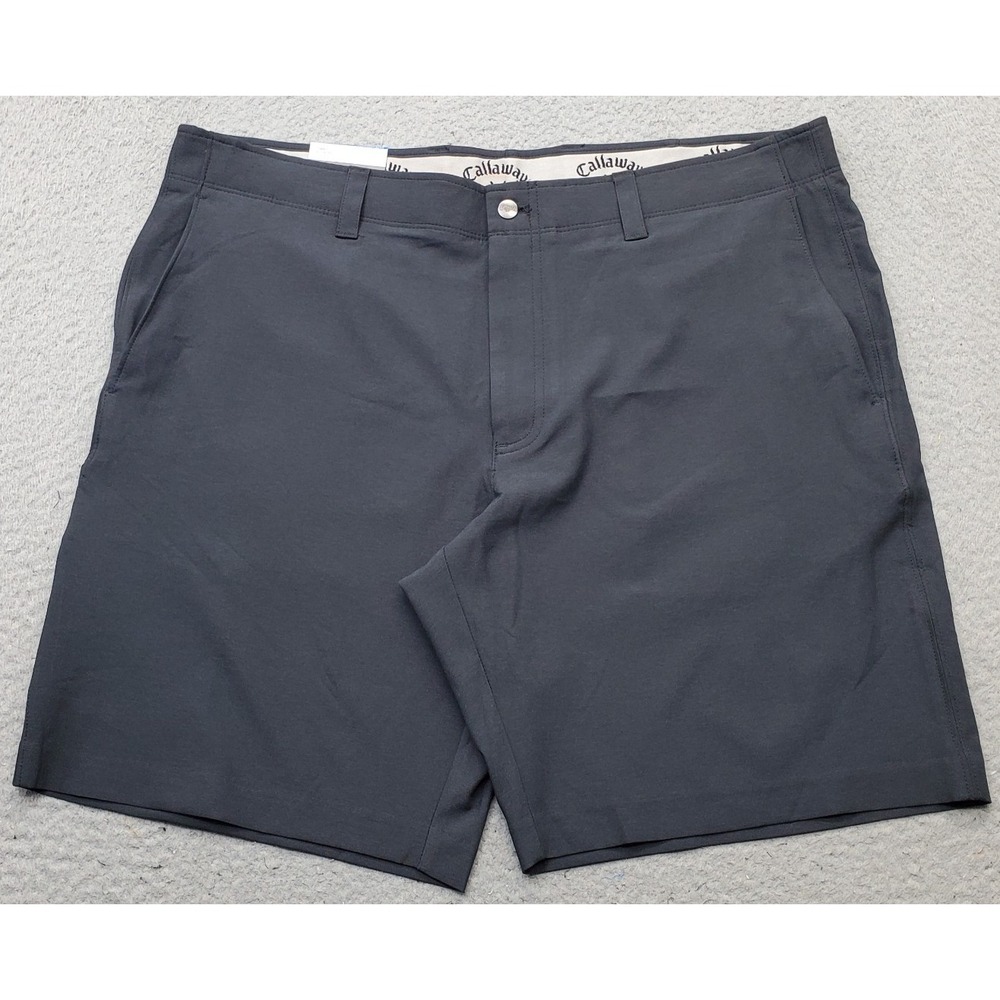 Callaway Golf Shorts Mens 38 Black Stretch Performance Flat Front Media Pocket